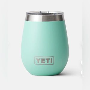 Yeti Rambler 10oz wine tumbler, Seafoam Blue, new with tags, open top
